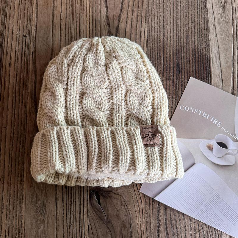 Unisex Fleece-lined Beanie Hat Winters Hats Male Female Outdoor Classic Keep Warm Winter Cap