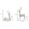 2 Stück Weihnachten Rentier Dekor Harz Stehend Sitzend Hirsch Figur Rentier Weihnachtsdekoration für Zuhause Innen Xmas Feiertag