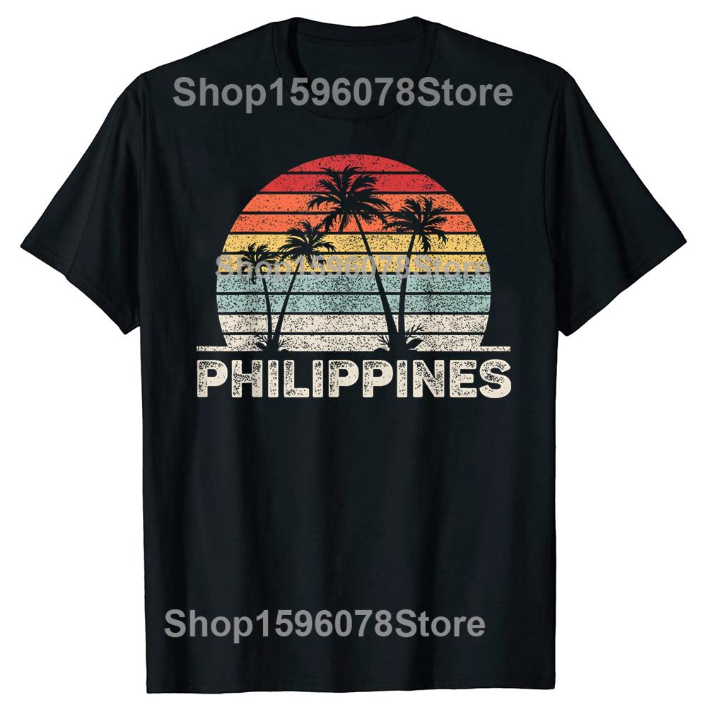Funny Retro Vintage Philippines 100 Cotton Tshirts Men Fashion Print Tshirt Loose Oversized Streetwear Hip Hop Unisex T Shirt