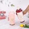 Water Bottle Stainless Steel Lily of the Valley Coffee Cup Double Printing Portable Straw Water Cup Thermos Cup Water Cup