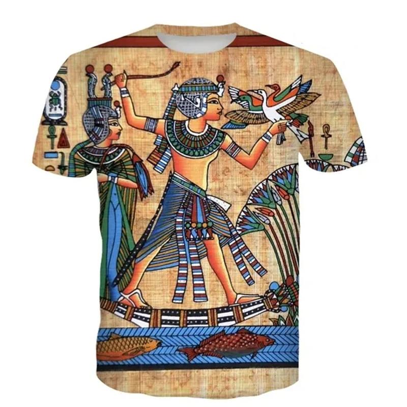 

Футболки с изображением древнего Гора, египетского бога, глаза Египта, 3D-принт, мужская футболка с коротким рукавом, большие размеры, Harajuku, топы Y2k, футболки, детская одежда XL