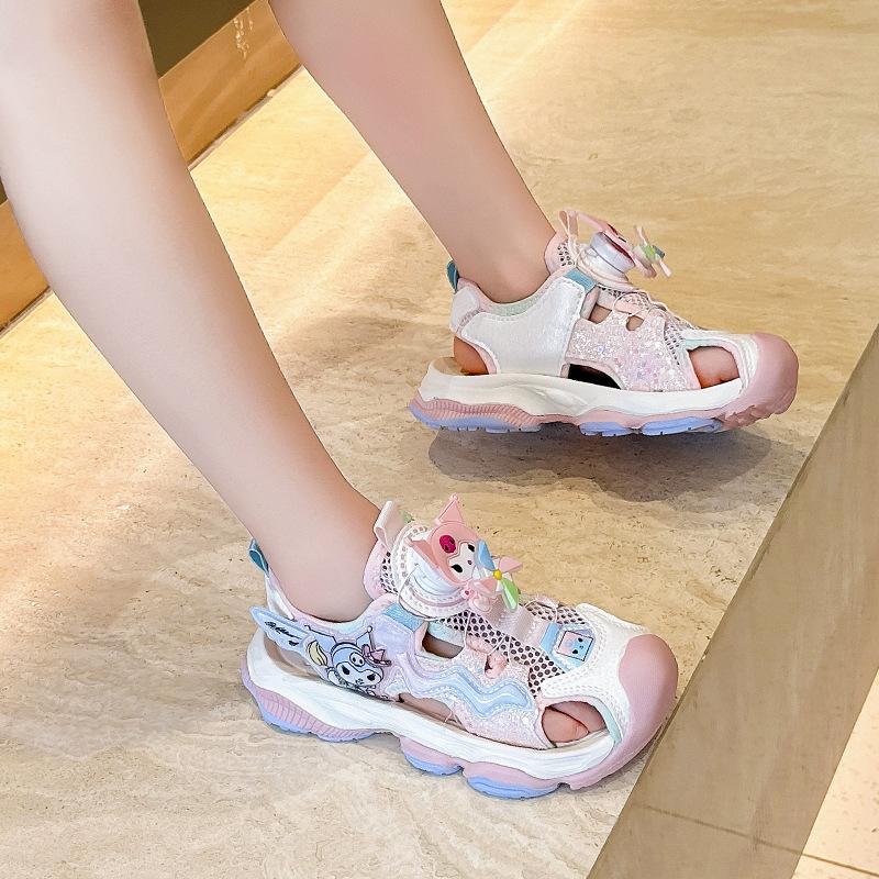 Classmates Children's Sandals Students Girls Middle and Older Children Baotou Sandals 2025 Summer Fresh and Cute Microfiber Breathable