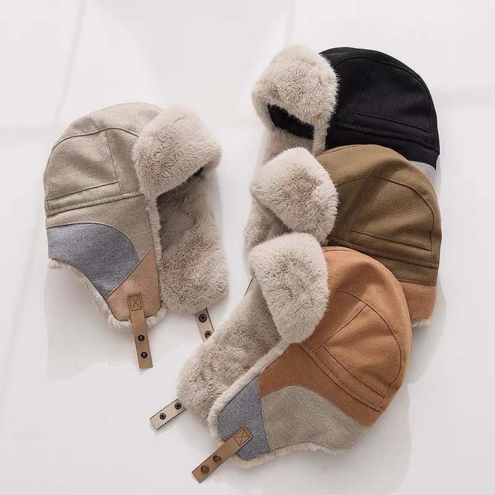 Thick Thermal Warm Earflap Cap Fleece Lined Windproof Winter Hat Winter Trapper Hat  Campers Hikers