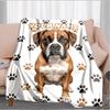 1PC Custom Name Boxer Dog Print blanket versatile,all-season throw suitable for the living room,bedroom,camping,travel,and gift
