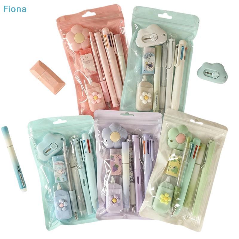 Cute Aesthetic Stationery Set – Kawaii Pens, Mini Cutter & Flower Decor for School & Office Supplies