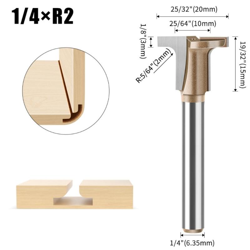 T Slot Semi Round Flat Bottom Router Bit Suitable for Woodworking Bending and Slotting Smooth Cutting Accurate Grooving