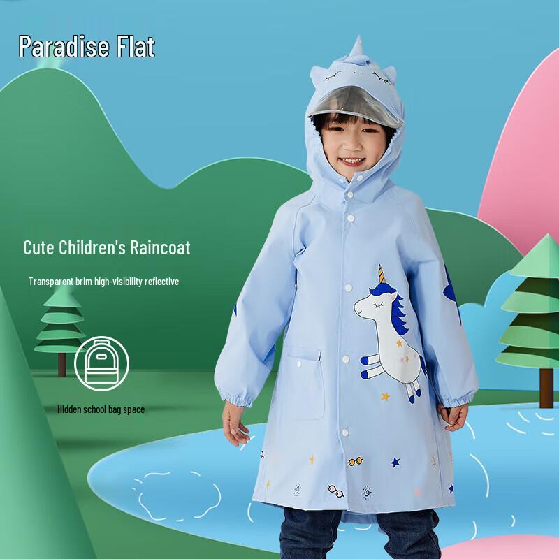 Children s Unicorn Raincoat with Backpack Space