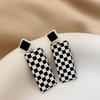 Plaid Lattice Pattern Rectangle Checkerboard Earrings Dangle Earrings Ear Studs Women Earrings