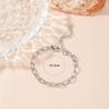 Half-Round Oval Thick Chain Bracelet Stainless Steel Non-Fading Lobster Clasp Vintage Jewelry for Retro Style Enthusiasts