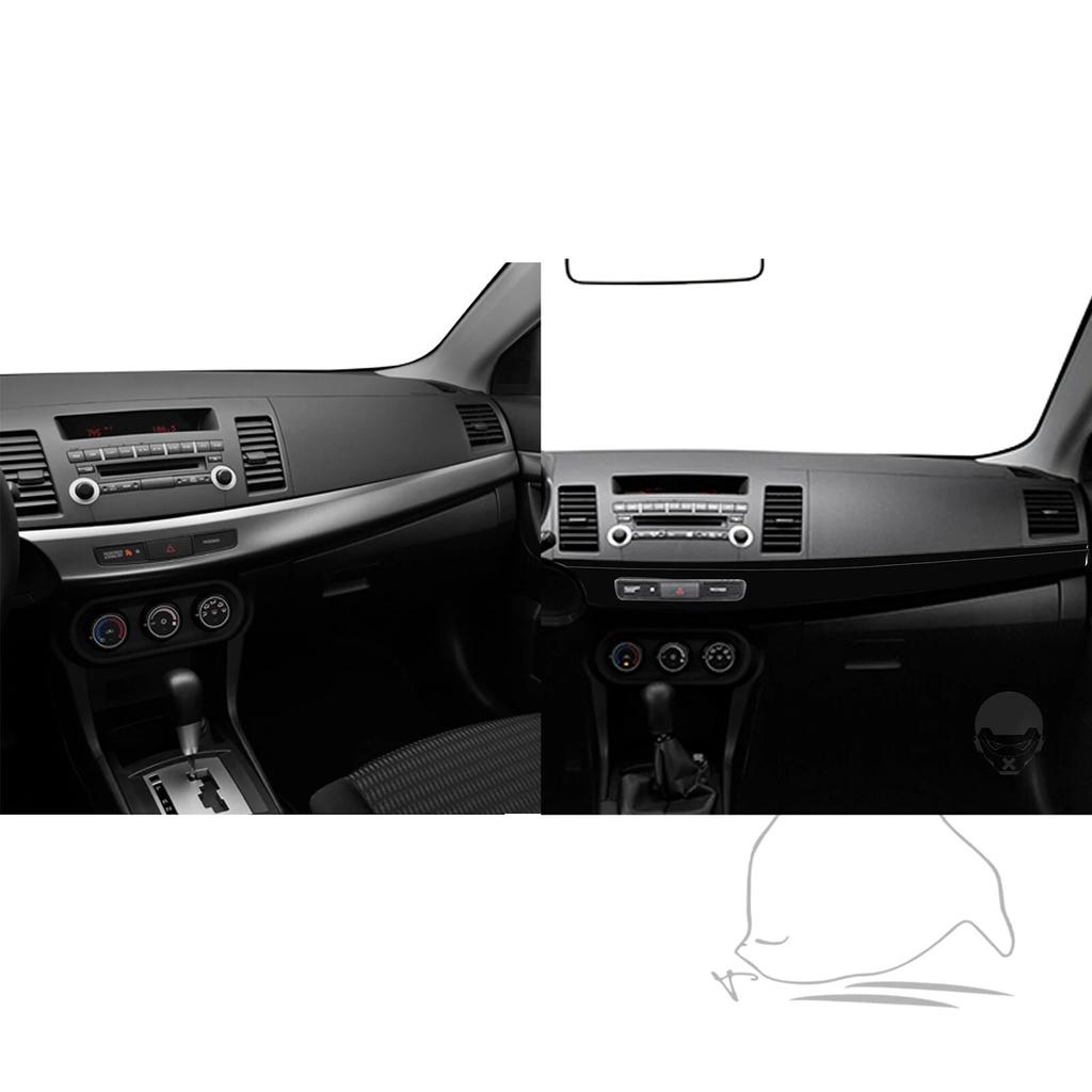 For Mitsubishi Lancer EVO X MR 2008-2015 Car Accessories Plastic Piano Black Interior Central Dashboard Panel Trim Sticker