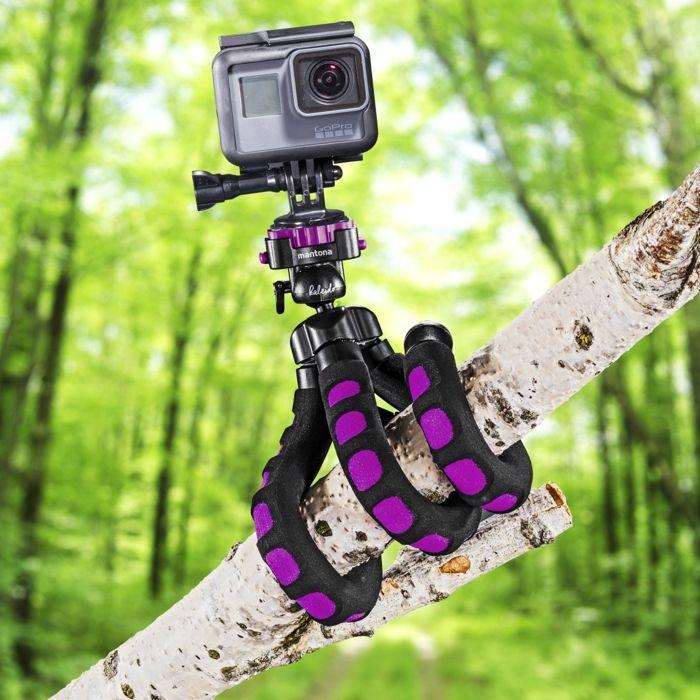 Mantona gaia trépied de table 1/4 pouce hauteur de travail=13 cm noir niveau à bulle, avec dragonne