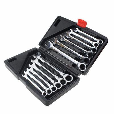 12PCS Set Of Dual-Use Fixed Ratchet Wrench Quick Wrench Set Hardware Tool 72 Teeth 180 Degree Turn