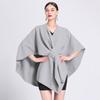 Womens Oversized Knit Shawl Cape Cardigan Warm Loose Outerwear Winter Street Style