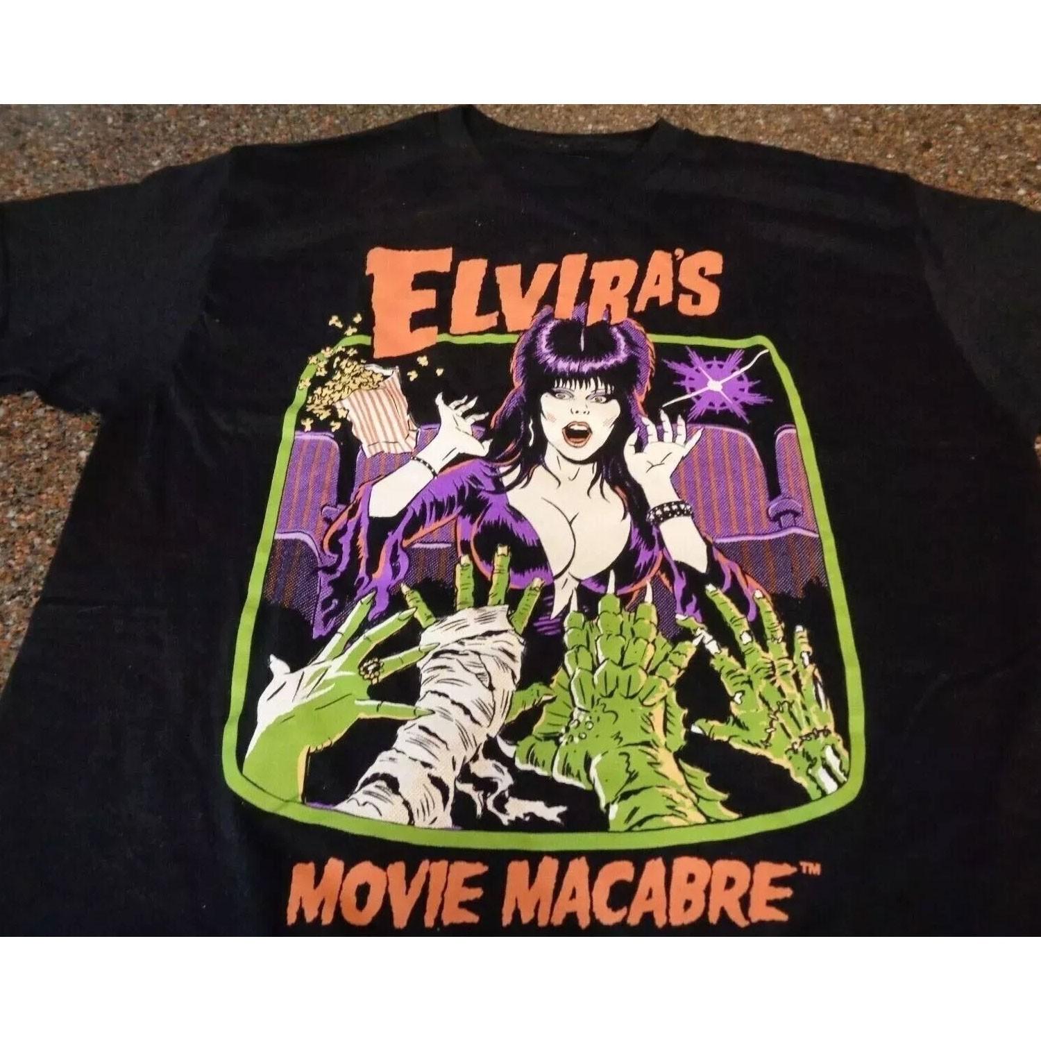 Reprint Elvira Mistress of The Dark Black Unisex T-shirt S