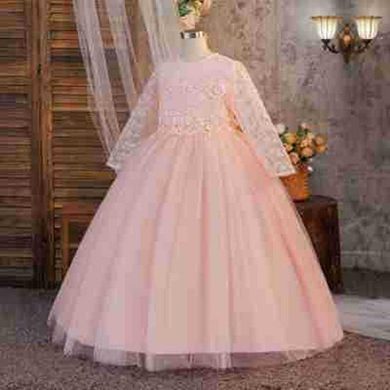 Girls  Long Sleeve Applique Flower Birthday & Performance Dress 170cm/12Y