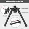 UUQ QV14 Tactical Portable Rifle Bipod, Picatinny and Mlok Mounting Options, 360 Degree Swivel, 7 Adjustable Height, Made of Lightweight