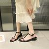 Designer Sandals Women Pu Leather Wedge Heel Sandals Buckle Strap High Heels Pointed Toe Fashion Open Toe Womens Shoes