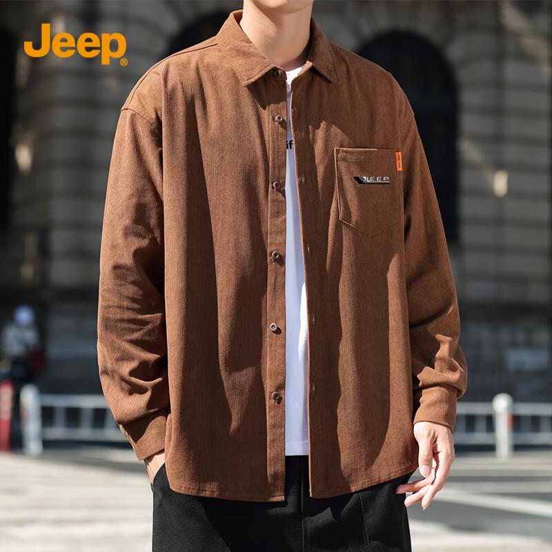 JEEP Men s Long Sleeve Corduroy Shirt M