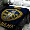 1PC Leeds United Custom Name Patterned Flannel Blanket Suitable For All Seasons for Home Decor Warmth and Comfort Gifts Holiday Present