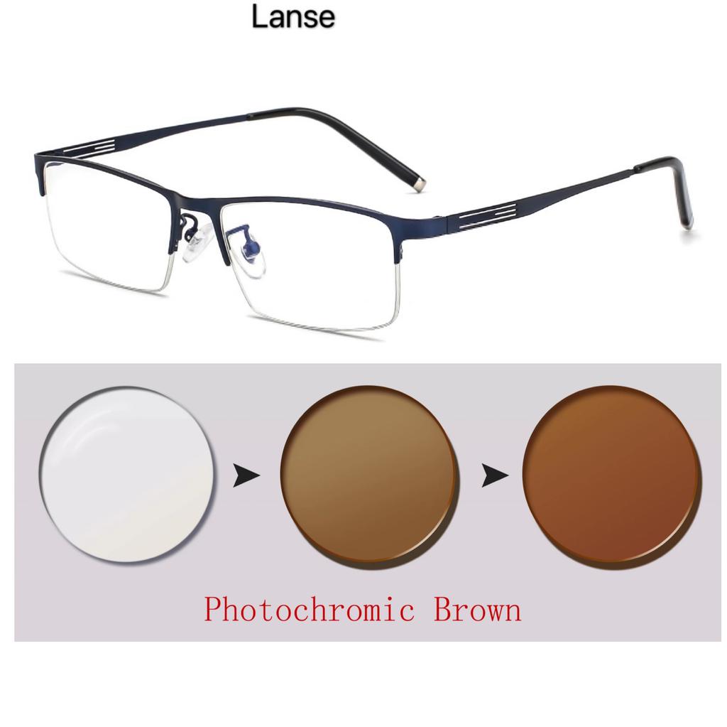 Titanium Alloy Photochromic Myopia Eyeglasses Women Men Prescription Spectacles Eyewear +0.5 +0.75 +1 +1.25 +1.5 +2 +2.5 To +6