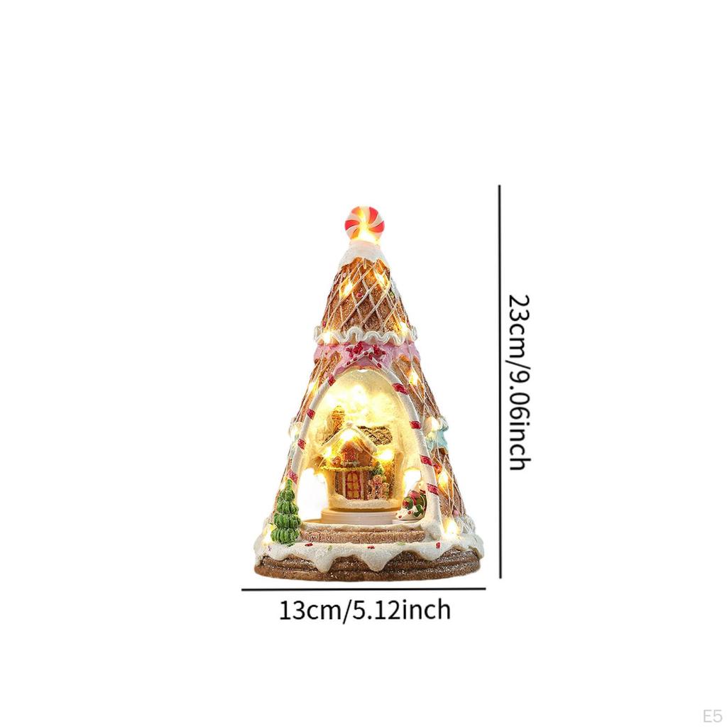 Christmas Music Box House Decor Photo Props Sculpture with Light for Bedroom