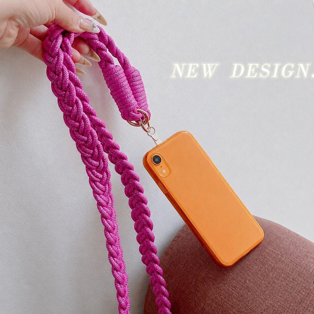 Macrame Woven Phone Lanyard Clear TPU Connector Neck Phone Strap Phone Keychain Strap for Phones
