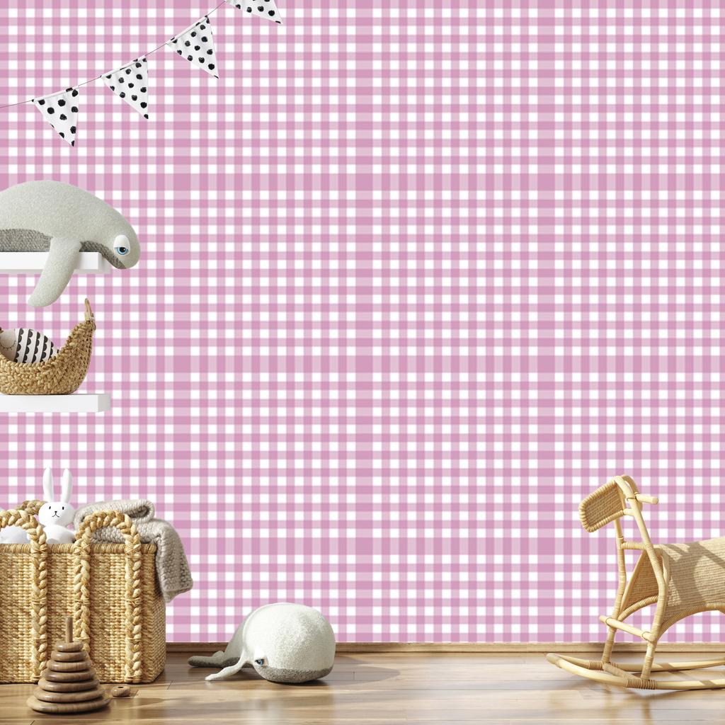 Wallpaper Fabric Pattern Powder Pink and White for Living Room and Bedroom 50x1000