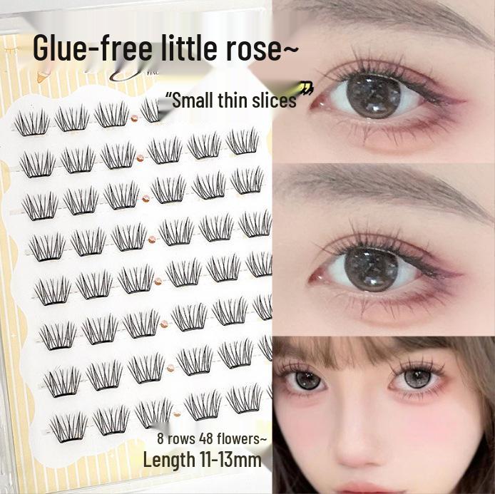 Ying Lier Natural Cluster Fox-Eye Eyelashes - Beginner-Friendly and Glue-Free