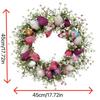 Easter Door Wreath 17 Inch Artificial Spring Flower Wreath Funny Front Door Decor for Home Entryway Yard Patio Farmhouse Party