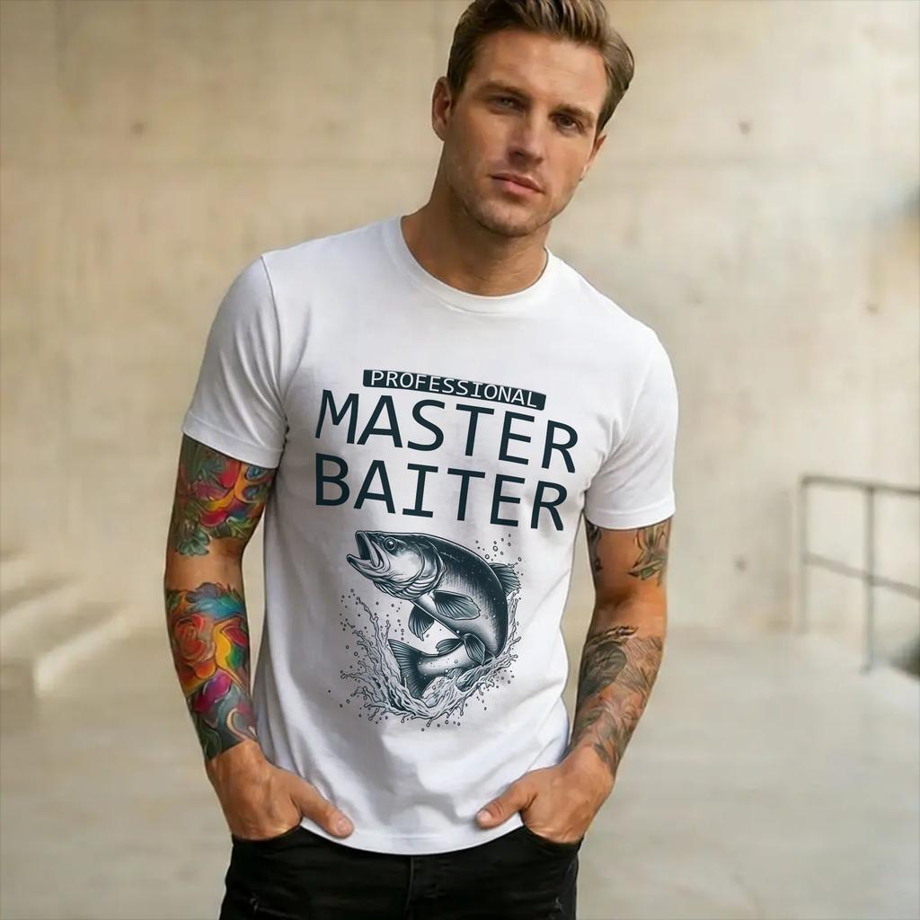 Graphic Printed Master Baiter Funny Fishing T Shirt for Unisex WoUnisex Cotton Tshirts Short Sleeve Clothes