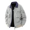 American Retro Bomber Spring Autumn Workwear Lapel Contrasting Color Men's Fashion Casual Jacket Outfit Hombre
