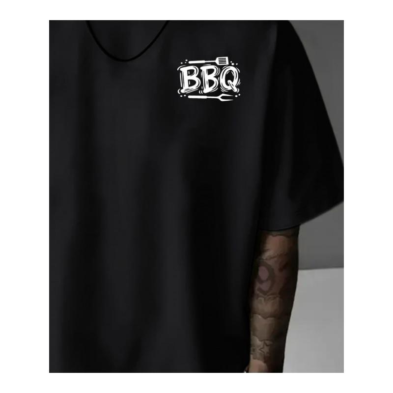European Sizes Men'S T-Shirt, Perfect for Barbecue Parties, Featuring a Stylish Double-Sided Print, Ideal for Casual Outings And Sports