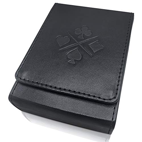 

Luck Lab Single Deck Leather Playing Card Case/Holder - Black - Fits Poker and Bridge Size Cards