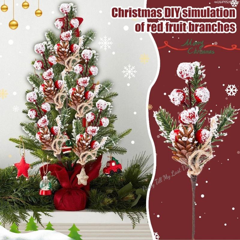1 buc. Decorațiuni de Crăciun Articole Festive și de Petrecere Crăciun Ramură de Pin Artificială Fructe de Pădure Buchet de Flori Decor de Crăciun