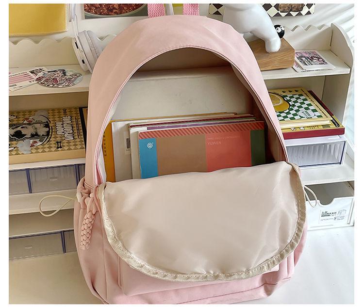 Mochila Grande Capacidade Estilo Japonês 2025 para Meninas - Perfeita para Alunos do Ensino Fundamental II e Médio
