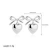 Thick PVD Love Heart Pendant Drop Earrings 18K Gold Plated Bow Knot Non Tarnish Earring Summer Popular Daily Jewelry Gift Bijoux