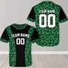 Custom Leopard Print Baseball Jersey Men Women Round Neck Team Name Number Sports Shirt Personalized Uniform Top Gift Custom Tee