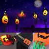 2PCS Flashing LED Pumpkin Lamp Halloween Ghost Hat Glowing Wizard Light for Party Hanging Decor Ghost Festival