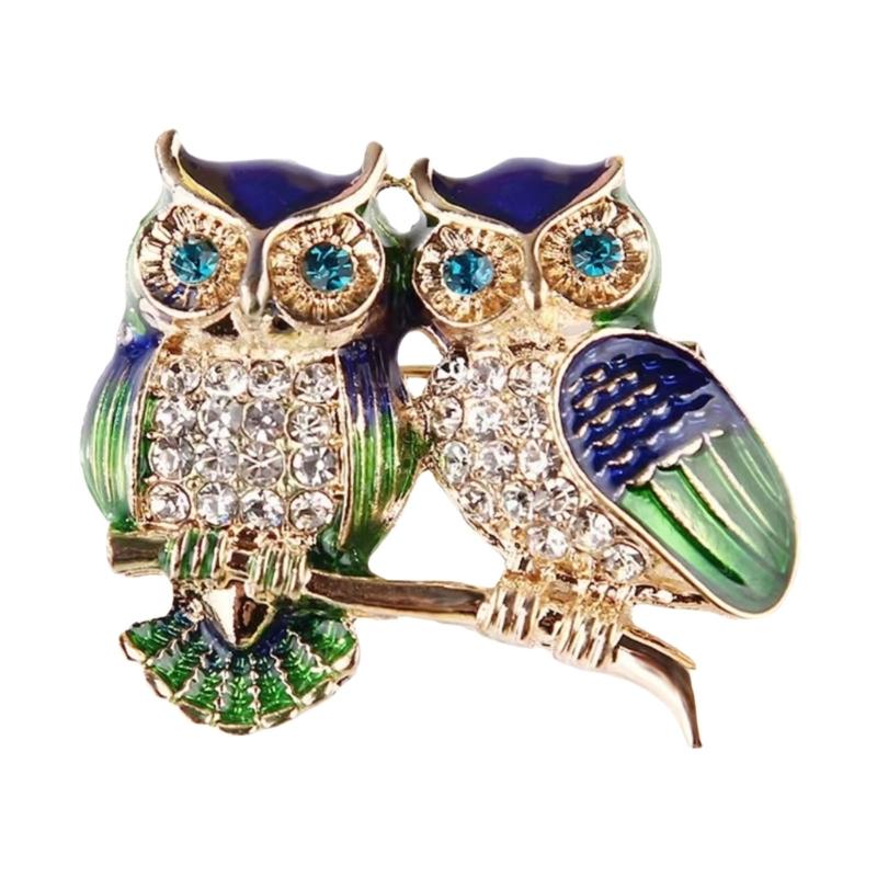 

Elegant Owl Brooch Adorned With Sparkling Diamonds Alloy Designs Badge Perfect For Stylish Accessories 1