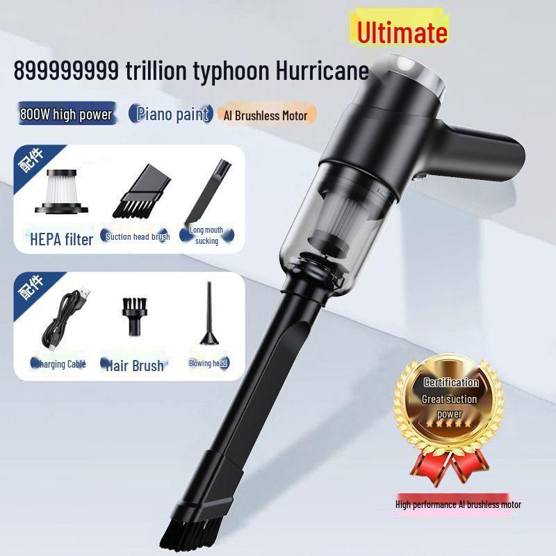 Rechargeable Dual-Purpose Vacuum & Blower: Handheld Cleaner for Home, Car, Desktop, Wardrobe & Hair Drying Tasks.