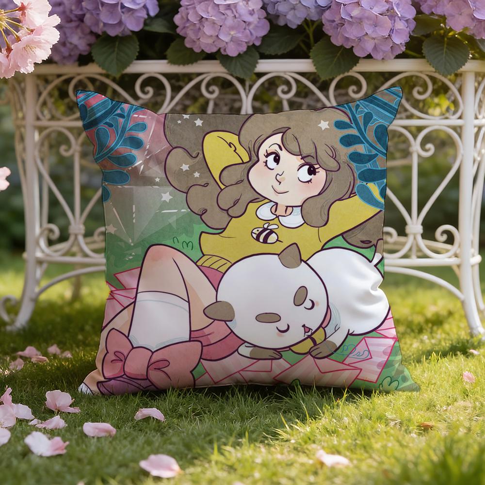 B-Bee And P-Puppycat Cushion Cover Home & Car Dual-Scene Pillow Cover: Reversible for Premium Comfort