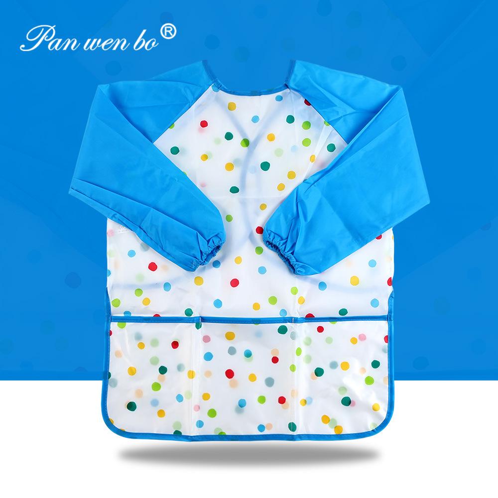 Children's Long-Sleeve Art Smock & Bib - Anti-Stain for Early Education and Kindergarten