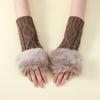 Women's Autumn-Winter Diamond Pattern Knit Wool Gloves