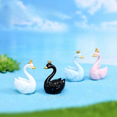 Micro-landscape Small Ornaments Cute Cartoon Swans Micro-landscape Small Ornaments Resin Accessories
