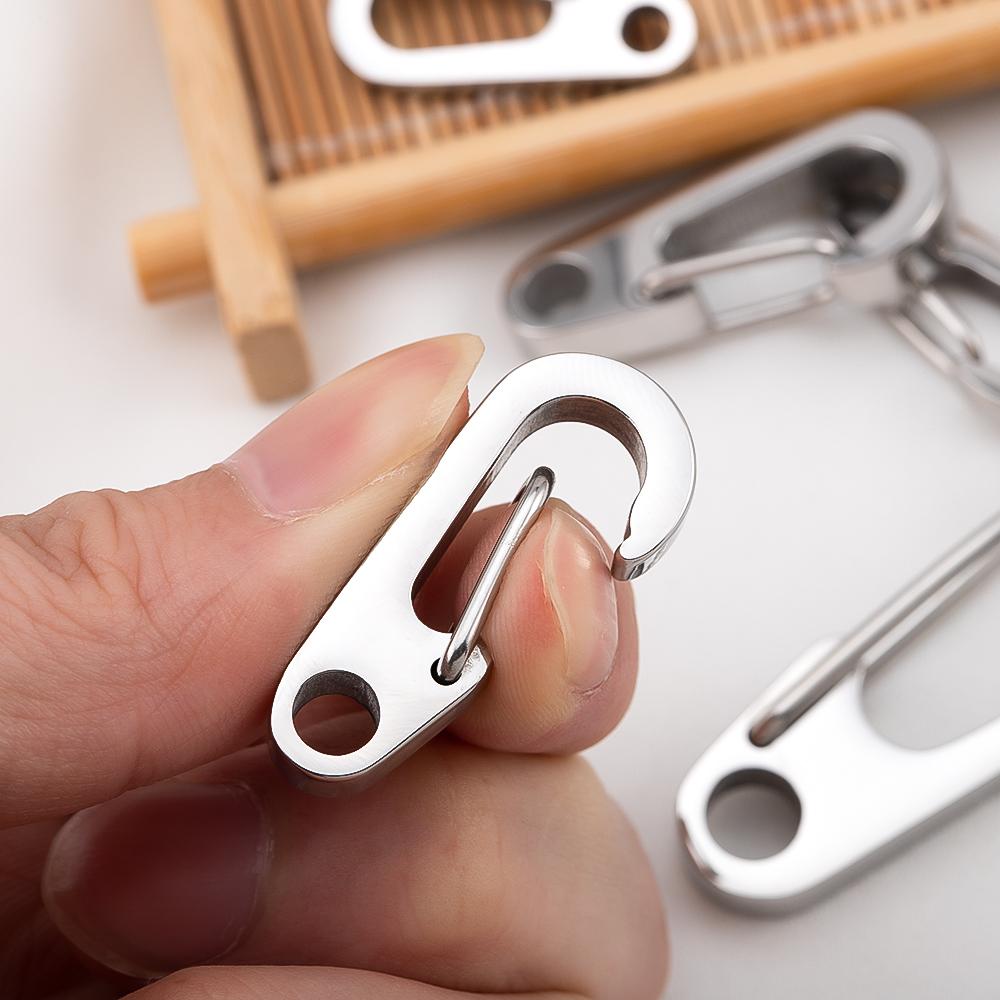 304 Stainless Steel Small Mini Carabiner Clip Spring Snap Hook Keychains for DIY Key Rings Camping Backpack Jewelry Accessories