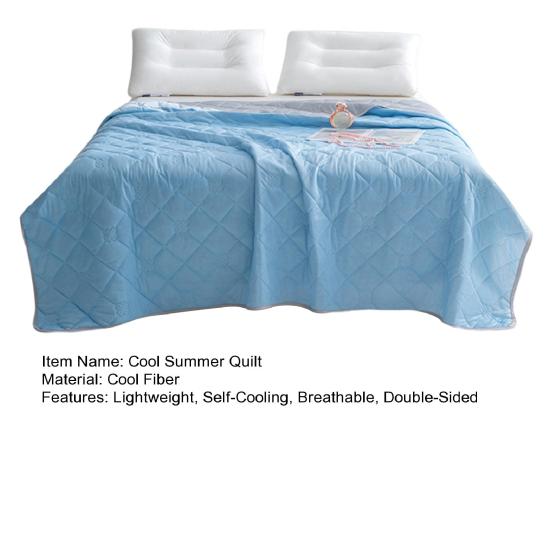 Cooling Quilt Summer Blanket Lightweight Cooling Fibers Breathable Thin Double-Sided Self-Cooling Sleep Blanket for Hot Nights Bedroom Travel