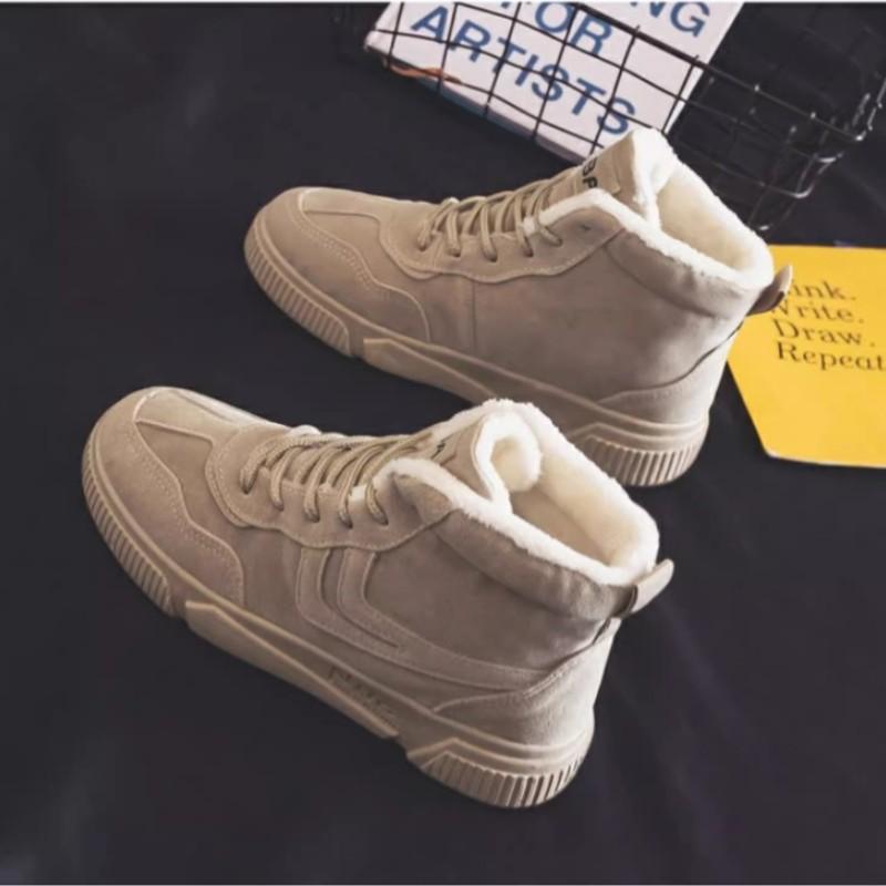 22 autumn and winter new high-top snow boots short boots short velvet cotton shoes British Martin boots 35