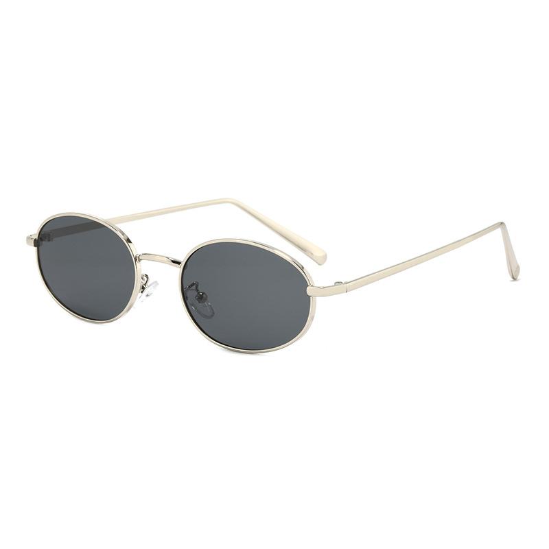 Small Frame Retro Oval Sunglasses Fashionable Men'S And Women'S Street Photography Sunglasses Trendy Round Frame Sunglasses