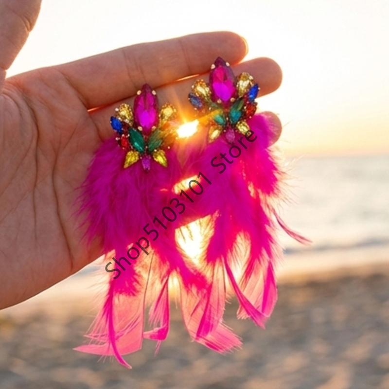 Bohemian Rhinestones Floral Long Earrings For Women Elegant And Stylish Luxury Statement Gift
