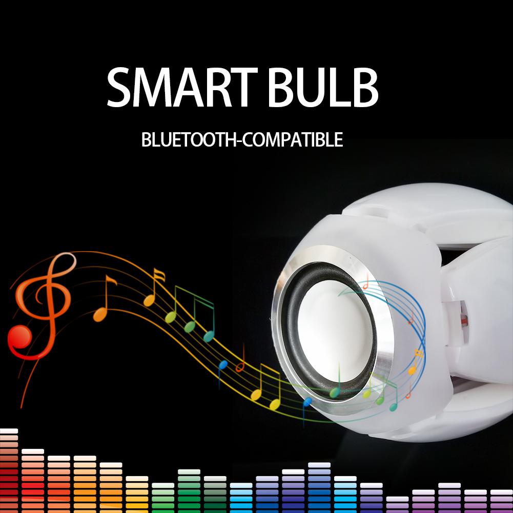 Lámpara LED Inteligente para el Hogar Plegable de Audio de Bombilla de Colores con Ritmo Musical de 45W Control Remoto Compatible con Bluetooth Deformable